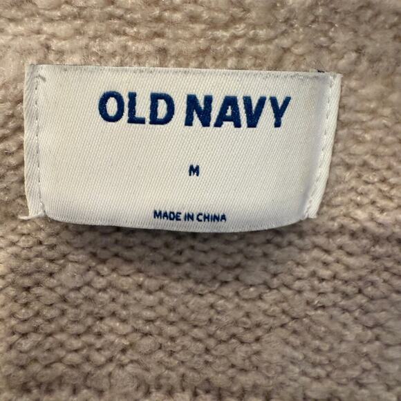 Old Navy Open Front Chunky Knit Cardigan M Taupe Beige Ribbed Fall Winter Cozy - Picture 7 of 10
